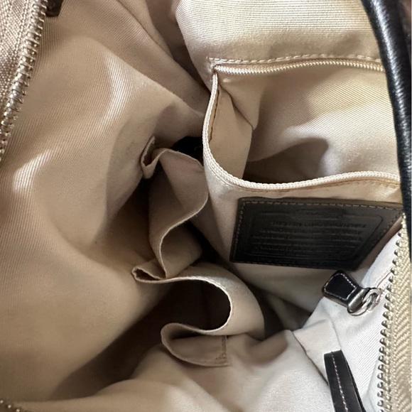 Vintage Coach Signature Chain Duffle Crossbody Shoulder Bag Convertible Tan - Picture 14 of 17